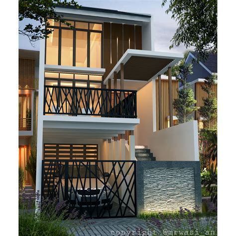 Sementara itu, di bagian belakang rumah juga desain rumah ini bisa anda aplikasikan untuk mendirikan rumah type 36 pada lahan yang memiliki lebar 5 meter. Desain Rumah 5 x 20 Minimalis Tropis 3 Lantai - Desain ...