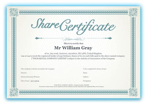 Shares Certificate - Dalep.midnightpig.co within Corporate Share Certificate Template ...