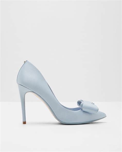 Bow Detail Satin Courts Light Blue Shoes Ted Baker Uk Blue