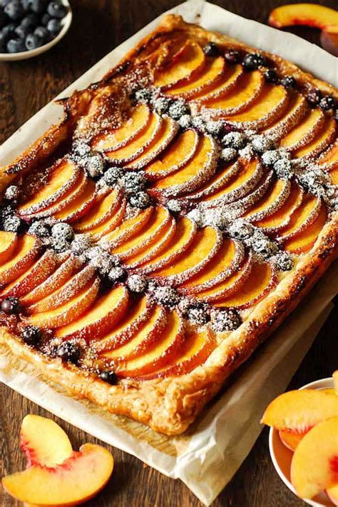 Easy Cream Cheese Puff Pastry With Peaches And Blueberries