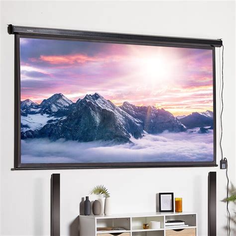 White 100 Electronic Projection Screen In 2020 Retractable Projector