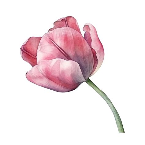 Premium Photo Watercolor Tulip Isolated On White Background