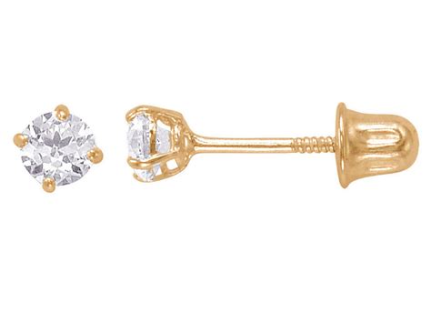 Eh Collections 14k Cz Studs Push Back