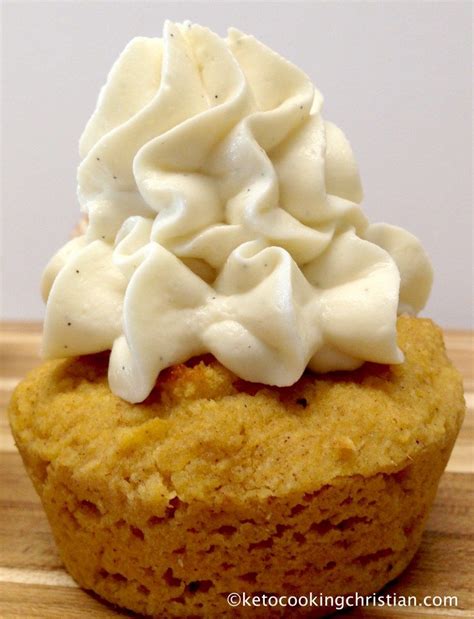 pumpkin cupcakes with vanilla cream cheese frosting keto low carb and gluten free low carb