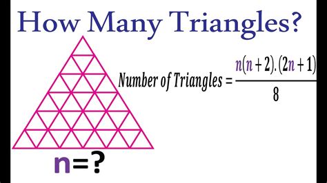 View a scaled diagram of the resulting triangle, or explore many other math calculators, as well as hundreds of other calculators addressing finance, health, fitness, and more. Triangle Counting Trick by Formula│Triangle Reasoning ...
