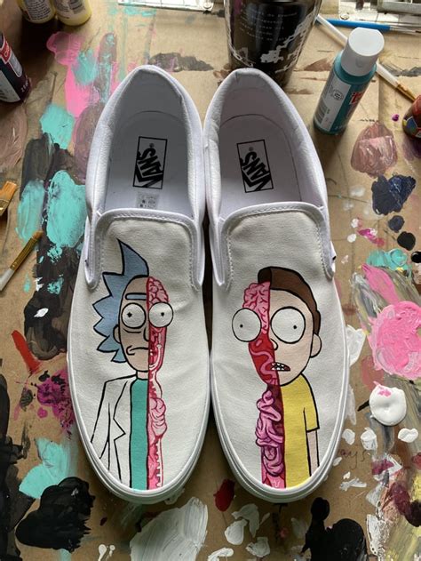 Some Custom Vans I Painted Of Rick And Morty Rickandmorty