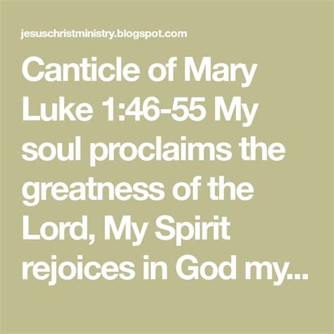 Canticle Of Mary Luke 146 55 My Soul Proclaims The Greatness Of The