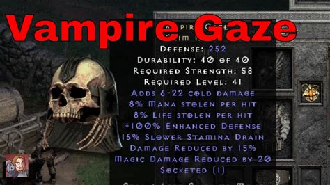 D2r Unique Items Vampire Gaze Grim Helm Youtube