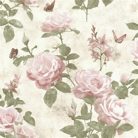 Portfolio Vintage Rose Wallpaper Pink Natural Rasch Amazon De