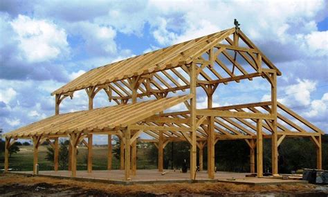 Picture Only Post And Beam Frame Pole Barn House Plans Pole Barn