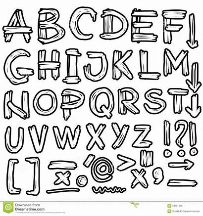 Fonts Lettering Font Different Styles Doodle Drawing