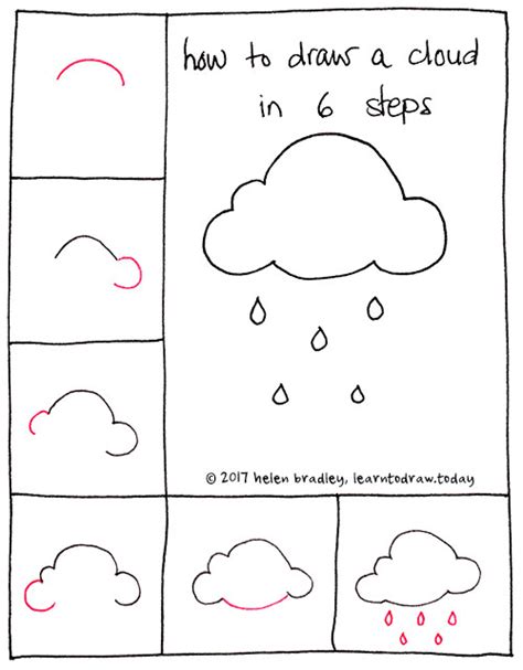 Learn To Draw A Fluffy Cloud In 6 Steps Learn To Draw