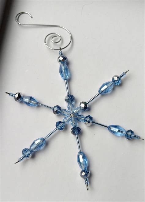 Glass Beaded Snowflake Ornament Beaded Snowflakes Beaded Christmas