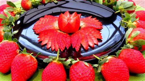 How To Make Strawberry Flowers Vegetable Carving Garnish Sushi