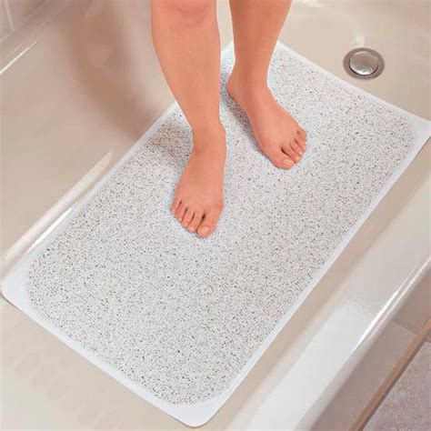 1 Shower Rug Non Slip Fast Drying Woven Bath Tub Mat 29 X 17 Adhesive