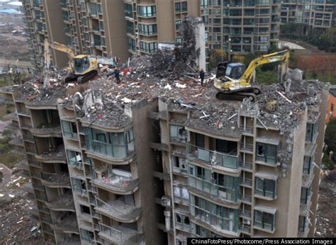 Chinese Block Of Flats Demolished From The Top Down Just Months After