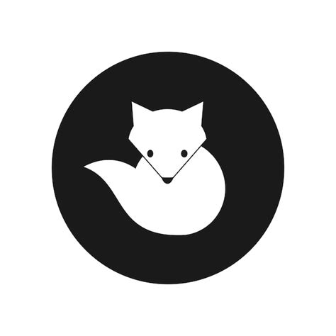 Premium Vector Arctic Fox Simple Flat Icon Monochrome Animal Logo