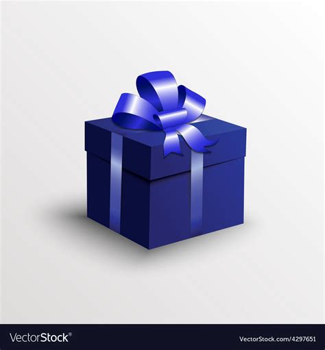 Abstract Gift Box With Blue Ribbon Royalty Free Vector Image