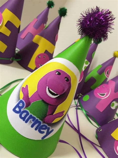 Barney Inspired Birthday Party Hat Barney And Friends Birthday Party