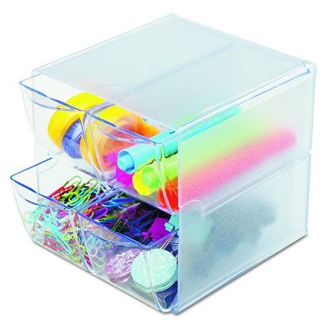 Deflecto Stackable Cube Organizer Desk And Craft Organizer 4 Drawers