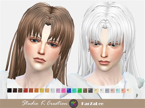 Studio K Creation Animatehair 20 Sesshomaru Sims 4 Hairs