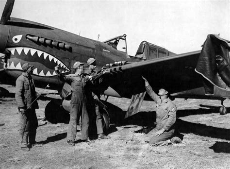 Th Fighter Squadron Rd Fighter Group Check The Guns On A Curtiss P At Kunming China
