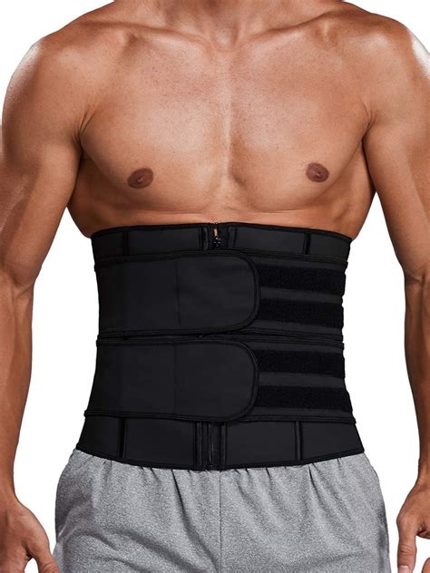 Men Neoprene Sauna Workout Waist Trainer Trimmer Belt For Weight Loss Sweat Belly Belt With