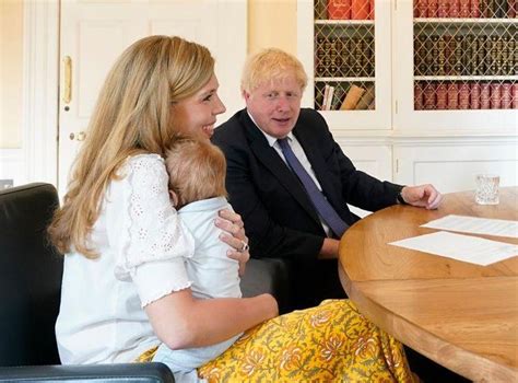 The newborn came just three weeks after his father was fighting coronavirus in intensive. Boris Johnson pictured with son Wilfred for the first time ...