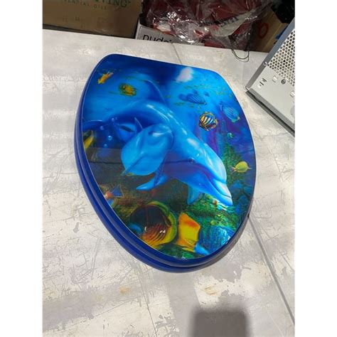 Elongated 3d Dolphin Toilet Seat