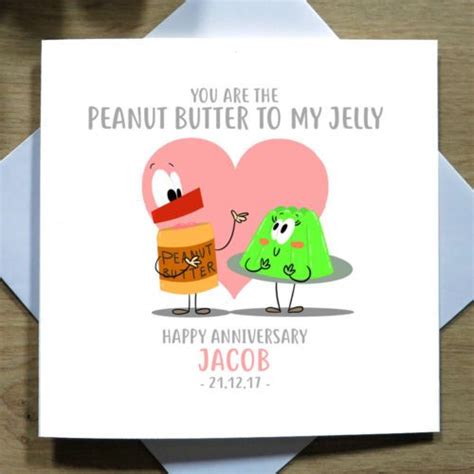 Personalised Handmade Funny Anniversary Card Husbandwife Peanut