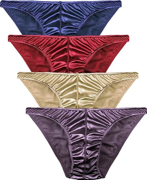 Barbra Lingerie Mens Satin Bikini Briefs Panties S To 3XL Silky Sexy