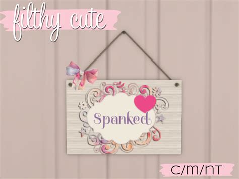 Second Life Marketplace Filthy Cute Spanked Rectangle Sign