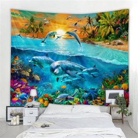 Home And Living Living Room Style Change Underwater World Tapestry