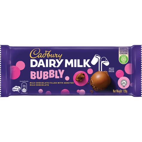 Cadbury Dairy Milk Silk Bubbly Chocolate 120g Cadbury Dairy Milk