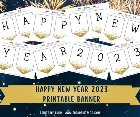 Happy New Year Banner For 2023 Free Printable The Art Kit