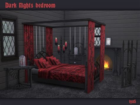 The Sims Resource Dark Nights Bedroom By Soloriya • Sims 4 Downloads