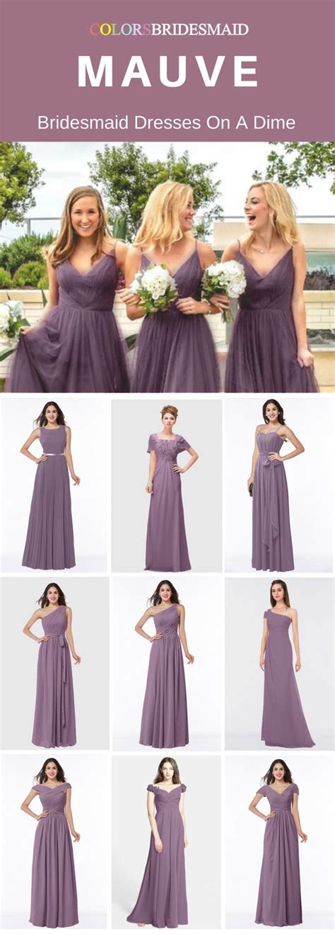 These Mauve Long Bridesmaid Dresses Are Made Of High Quality Chiffon