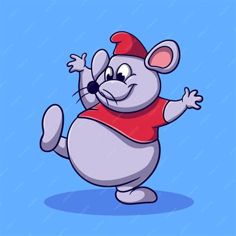 Premium Vector Happy Mouse Cute Cartoon Vector Mascot