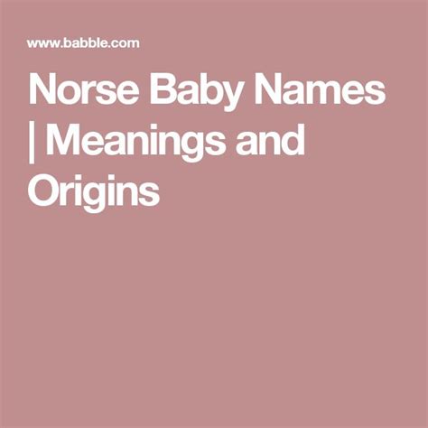 Norse Baby Names Meanings And Origins Baby Names
