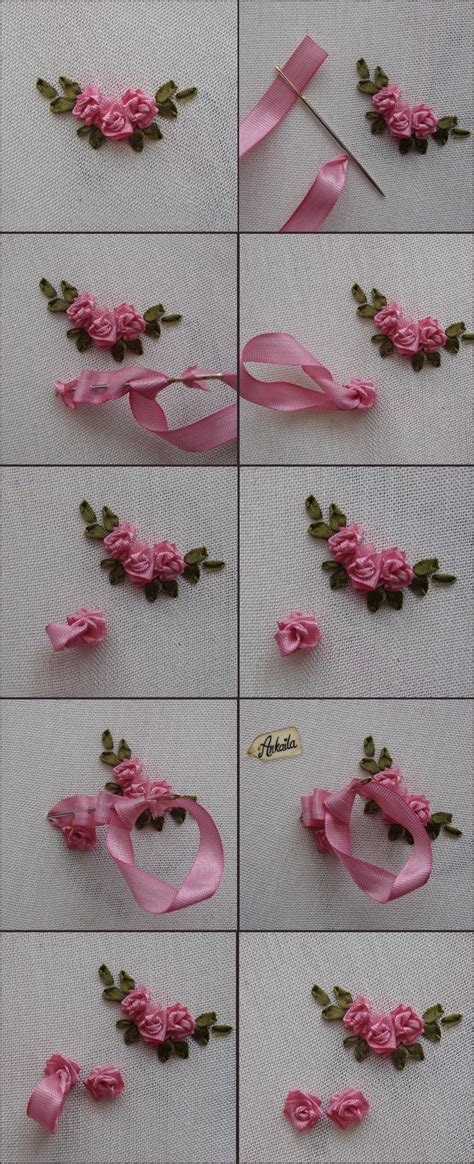 How To Stitch A Silk Ribbon Rose Ribbon Embroidery Kit Silk Ribbon