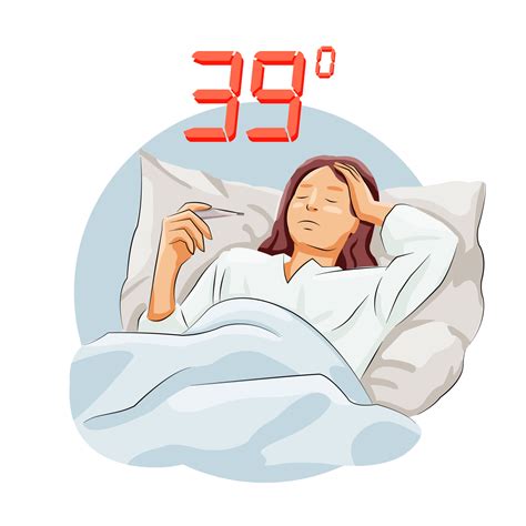 Woman Burning Up Fever Temperature Bed Rest Need Medical Attention