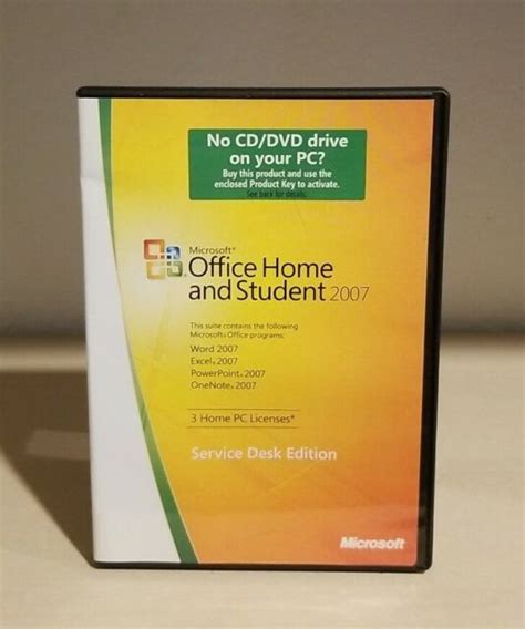 Microsoft Office Home And Student 2007 Retail Service Desk Edition 3 Pc