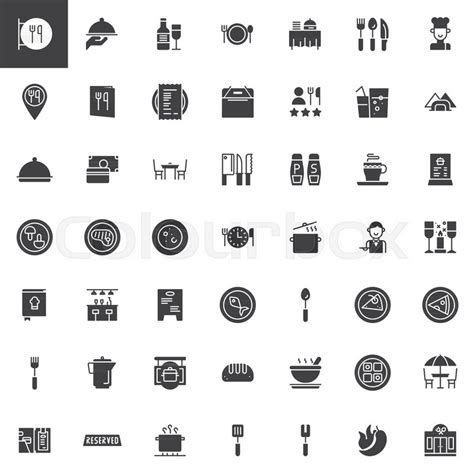 Restaurant Cafe Vector Icons Set Stock Vector Colourbox