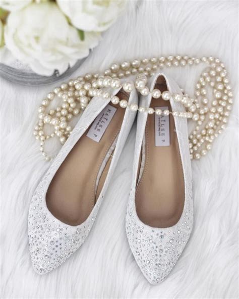 Women Wedding Lace Shoes Bridesmaid Shoes White Lace Pointy Toe