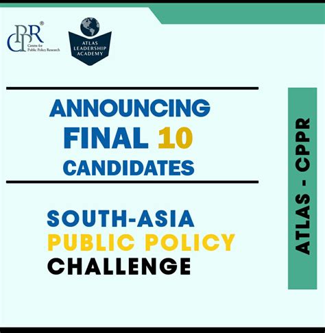 Atlas Cppr South Asia Public Policy Challenge 2020 Final 10 Candidates