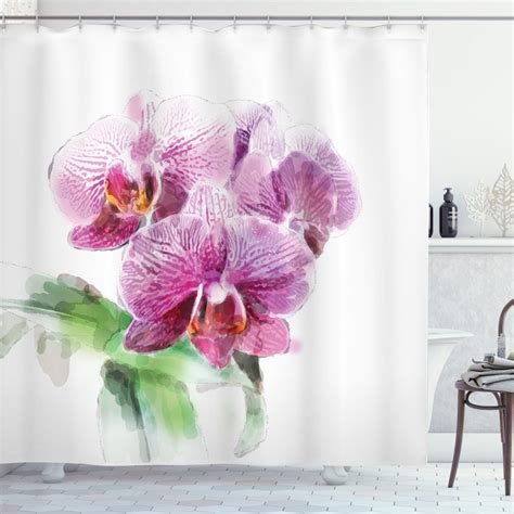 Orchids Shower Curtain Floristry Themed Artwork With A Posy Of Orchids