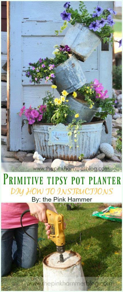 Diy Tipsy Vertical Pot Planter Projects And Instructions