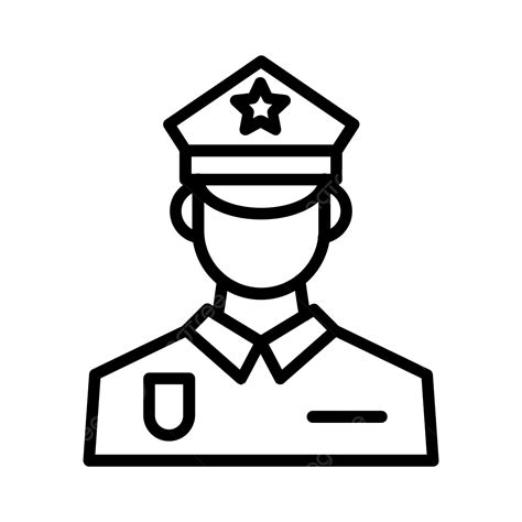 Icono De Línea De Hombre De Policía Png Avatar Hombre Policía Png Y