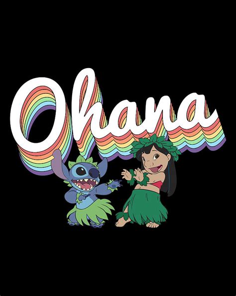 Disney Lilo Stitch Pride Ohana Rainbow Digital Art By Xuan Tien Luong