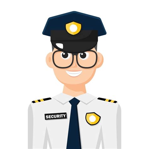 Colorful Simple Flat Vector Of Security Guard Icon Or Symbol People